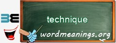 WordMeaning blackboard for technique